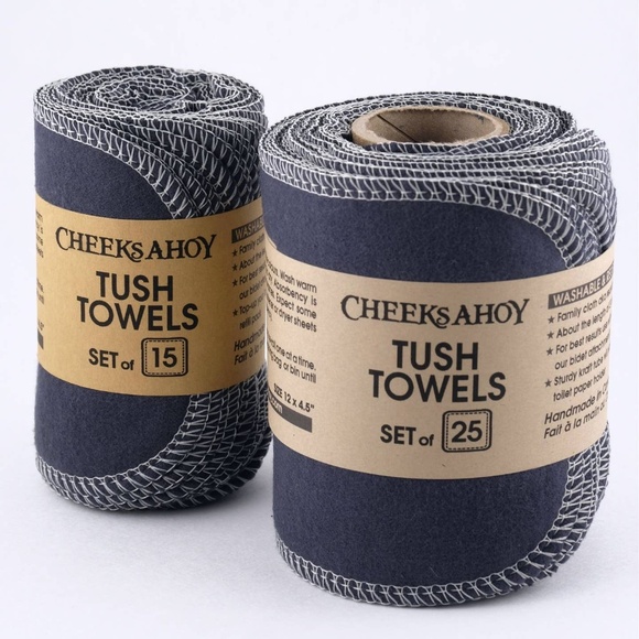 (NWT) Cheeks Ahoy Tush Towels • Reusable Toilet Tissue (15 count pack) - Picture 5 of 6